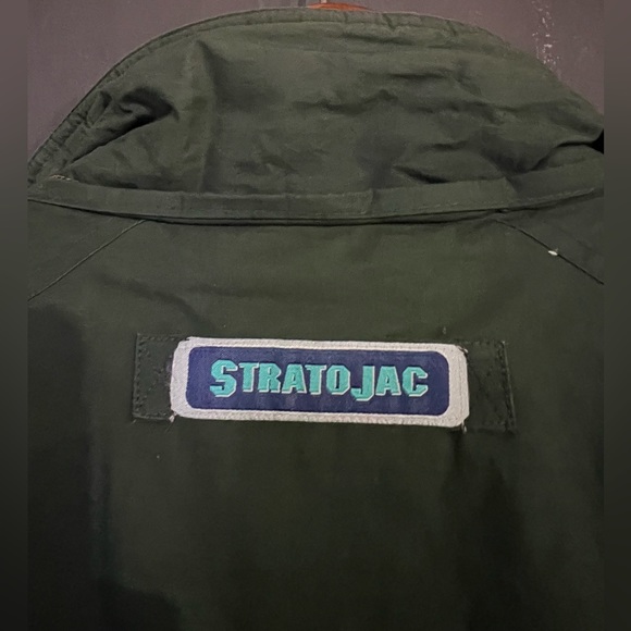 Strato Jac dark green long trench style down and feather filled coat size large+ - Picture 2 of 15